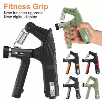 Тренажер для силы хвата со счетчиком 10-120 кг, регулируемый счетный тренажер для мужчин и женщин, тренажер для предплечий, силовой усилитель для рук, разработчик, оборудование для фитнеса светло-серый