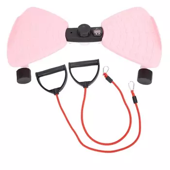 Тренажер для скручивания талии Бесшумное оборудование для упражнений для скручивания талии с канатом для дома Розовый розовый