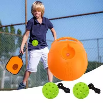 Тренажер для соло-пиклбола, мяч с отскоком и веревкой, высокая прочность, простое в использовании устройство для тренировки пиклбола, тренировочный инструмент оранжевый