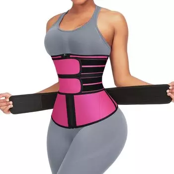 Тренажер для талии для женщин Корсет для талии под грудью с 3 регулируемыми ремнями Корректирующее белье для живота Корректирующее белье для тренировок Пояс для фитнеса-триммера S чёрный