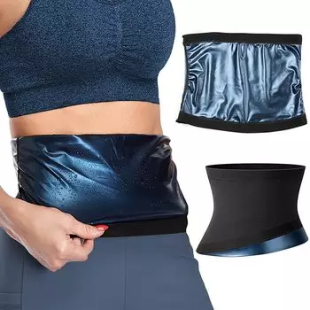 Тренажер для талии для женщин Tummy Control Sweat Belt Belt Slimming Lower Belt Body Shaper Sports Body Shaper Sauna Wrap L/XL чёрный/синий