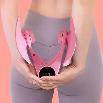 Тренажер для тазового дна, регулируемый, нескользящий, вращающийся на 360 градусов, тренажер для бедер, тренажер для мышц внутренней ноги, оборудование для фитнеса розовый
