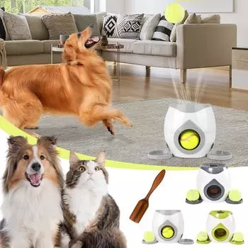 Тренажер для тенниса для домашних собак, машина для вознаграждений, машина для закусок для собак, метатель, интерактивные забавные игрушки для собак One Size