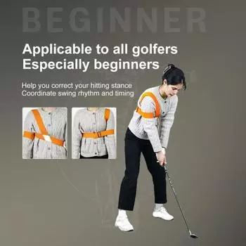 Тренажер для тренировки замаха в гольфе Тренажер для регулировки ширины замаха в гольфе Отрегулируйте и поддерживайте радиус замаха Тренажер для гольфа для гольфистов оранжевый