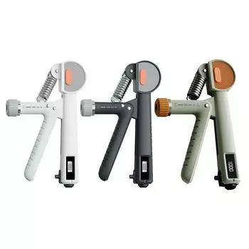 Тренажер для укрепления хвата руки и запястья, противоскользящий, сопротивление 5-60 кг, регулируемая эргономичная ручка для запястий и пальцев рук White with electron counting