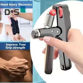 Тренажер для укрепления хвата со счетчиком 5-100 кг, регулируемый для мужчин и женщин, тренажер для предплечий, тренажер для укрепления хвата, разработчик фитнес-оборудования чёрный