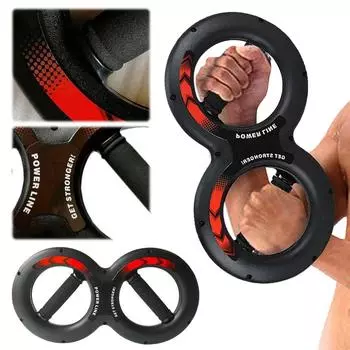 Тренажер для укрепления рук весом 5/10/15/20/30 кг, тренажер для укрепления рук в форме 8, фитнес-тренажер 5KG чёрный/красный