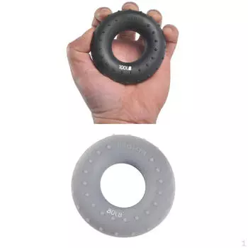 Тренажер для запястья и пальцев предплечья, силиконовое кольцо, захват 100 фунтов и 80 фунтов, серый, черный
