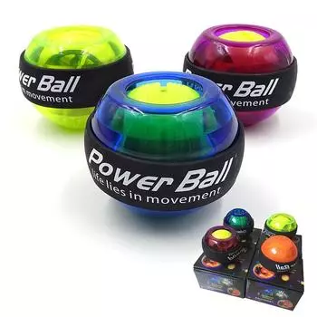 Тренажер для запястья с LED-мячом Gyroscope Strengthener Gyro Power Ball Тренажер для рук Gym Power Ball Оборудование для фитнеса None жёлтый