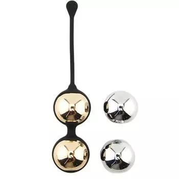 Тренажер Кегеля с мячом Комплект для послеродовой реабилитации мышц тазового дна Вагинальный мяч с гантелями Rose Gold