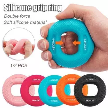 Тренажер с двойной силой захвата, реабилитационная тренировка рук, силиконовое кольцо для захвата, повышает прочность запястья чёрный