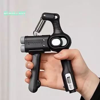 Тренажер силы хвата - нескользящая ручка, регулируемое сопротивление, наращивание мышечной массы, усилитель запястья со счетной рукояткой чёрный