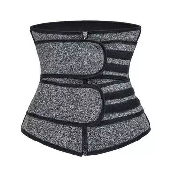 Тренажер Женский Пояс Неопреновый Пояс для Сауны Пот Корректирующее Белье для Тела Уменьшение Живота Контроль Gray Two Velcro,L