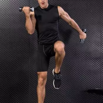 Тренажерный зал без рукавов, жилет с круглым вырезом для тренировок, майка, сексуальный мужской обтягивающий майка для бодибилдинга, фитнеса, мышц M белый