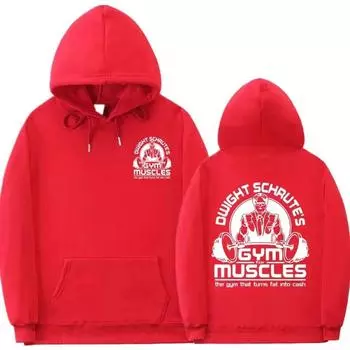 Тренажерный зал Дуайта Шрута для мышц Тренажерный зал, который превращает жир в деньги Толстовка с двусторонним принтом унисекс Женская толстовка оверсайз унисекс 4XL