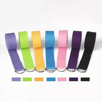 Тренажерный зал Йога Пилатес Растяжка Ремень с D-образным кольцом Пояс для талии и ног Тренировочное оборудование Тяговый канат Йога Ремни Фитнес Унисекс чёрный