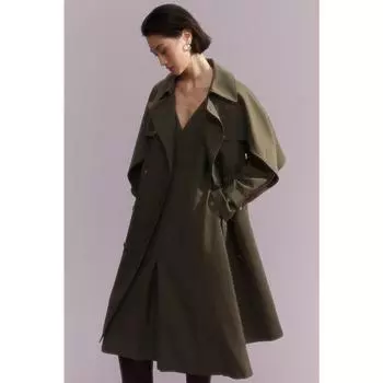 Тренч H&M Темно-зеленый хаки 1211350002
