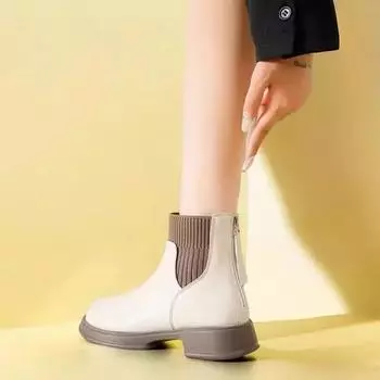 Trend 2024 Women s Ankle Sock Elegant With Medium Heels Female Short Shoes Boots Y2k Sale Comfortable Chic Fashion Hot Booties 35
