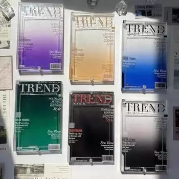 Trend American Magazine Style Прозрачная акриловая рамка для карт Kpop 3-дюймовый держатель для фотокарточек Дисплей для карточек Подвеска для переноски на рюкзаке зелёный