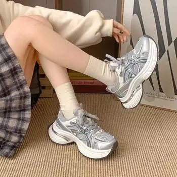 Тренд Американское ретро Париж шоу ноги маленькая платформа папы обувь женская 2025 новая весна и осень универсальная спортивная обувь 35