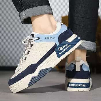 Trend board shoes new casual thick-soled wear-resistant youth men s shoes heightening low-top flat-soled sports shoes trendy shoes 39