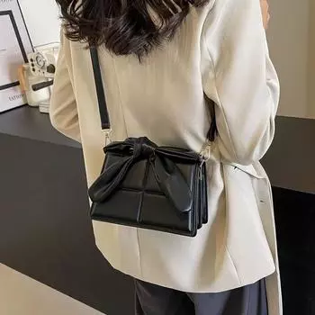 Trend Bow PU женские сумки через плечо Hasp Basic Style Crossbody сумки для женщин Simplicity Commuting