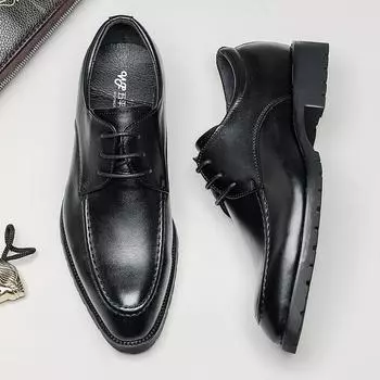 Trend business dress men s leather shoes men s shoes winter velvet cotton leather shoes youth Korean version British black casual shoes 37