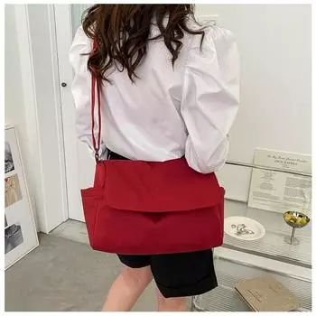 Трендовая повседневная сумка-мессенджер весна-лето новая корейская версия студенческая повседневная универсальная сумка из ткани Оксфорд на плечо для занятий спортом на открытом воздухе чёрный