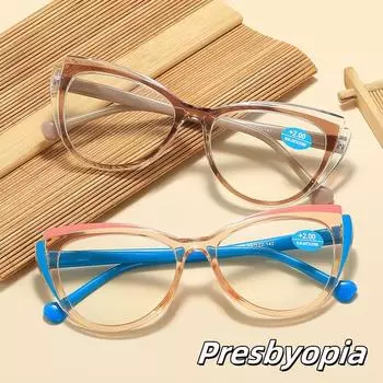 Trend Cat Eye Оптические очки для женщин Защита глаз Высокое разрешение Очки для чтения Блокировка синего света Очки для дальнего зрения 0