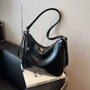 Trend fashion backpack women s simple versatile tote bag niche high-end casual women s bag чёрный