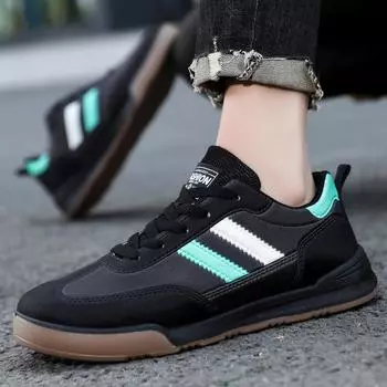 Trend fashion versatile casual running wear-resistant lace-up shoes men s shoes 2025 spring new men s sports shoes 39 чёрный