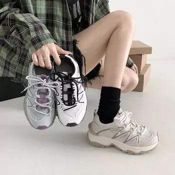 Тренд Интернет знаменитости ретро ноги маленькая платформа папы обувь женская 2025 новая осень взрыв усиление спортивная обувь 35 серый