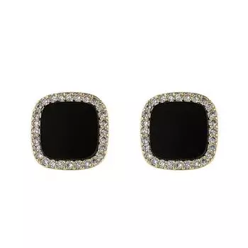 Тренд Элегантные геометрические квадратные серьги-гвоздики с паве из циркона для женщин и девочек OneSize