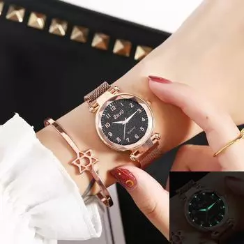 Тренд корейской версии женских часов простой досуг атмосфера студент ленивый магнит со звездами Интернет знаменитость взрыв стол красный