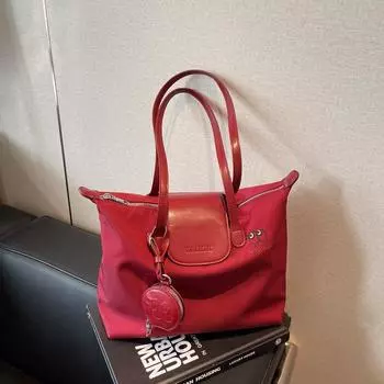 Trend large-capacity tote bag spring and summer new fashion casual shoulder bag high-end versatile women s bag бордовый