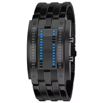 Trend LED Iron Man Dual Line Binary Fashion Student Couple Personalized Electronic Watch