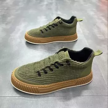 Trend Men s Sneakers Non-slip Chunky Shoes Slip-on Men Casual Shoes Autumn Outdoor Running Shoe Breathable Men Vulcanized Shoes 39 зелёный