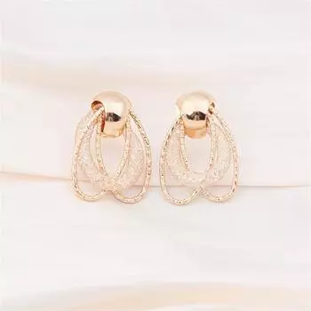 Трендовые серьги-подвески из металлической сетки с цирконием в форме цикады для женщин, изысканная геометрия, золотые ювелирные серьги золотой