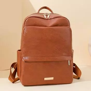 Trend PU рюкзак большой емкости школьный рюкзак повседневный женский мягкий кожаный дорожный студенческий рюкзак чёрный