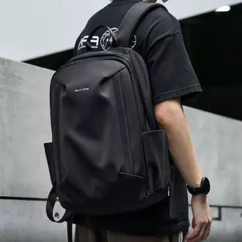 Trend Рюкзак Мужской Рюкзак Школьника Большой Вместимости Дорожный Рюкзак Для Отдыха Компьютерная Сумка чёрный