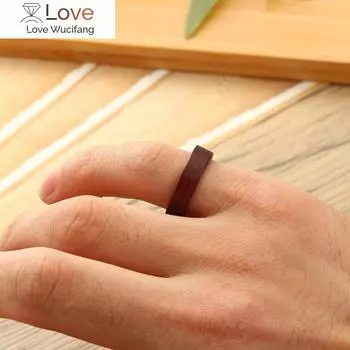 Тренд сандаловое дерево черное натуральное дерево кольца языческие винтажные ретро тянуть палец мужское черное кольцо на палец ювелирные изделия подарок для женщин мужчин 18mm