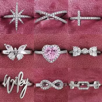 Трендовое змеиное сердце из стерлингового серебра 925 пробы, симпатичное парное кольцо для женщин, свиданий, любви, рождественского подарка, изысканные дизайнерские ювелирные изделия 7