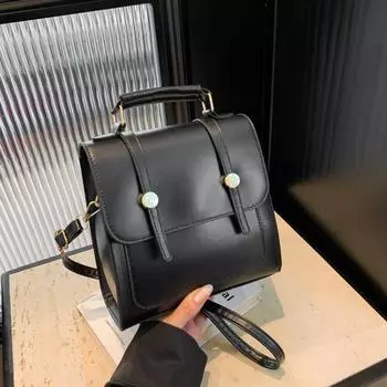 Трендовая текстура повседневный рюкзак женский 2024 новая мода иностранный стиль сумка через плечо повседневный простой рюкзак чёрный