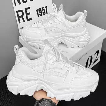 «Тренд весны 2024 года»: Легкие, дышащие, удобные туфли для ходьбы Daddy. 42 белый