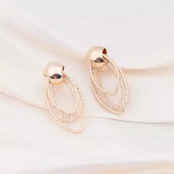 Трендовые серьги-подвески из проволочной сетки с каплями и стразами для женщин, изысканная геометрия, ювелирные изделия золотого цвета золотой