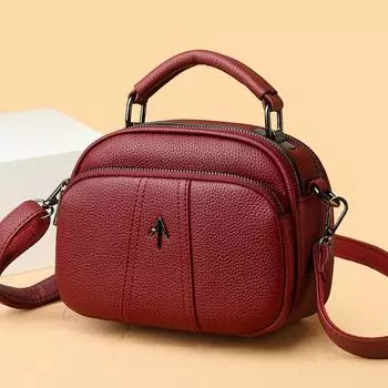 Trend Женская сумка Outsourcing Большая вместимость Messenger Мягкая кожаная маленькая сумка Женская сумка через плечо Маленькая квадратная сумка красный