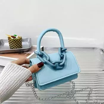 Трендовая цепочка маленькая квадратная сумка повседневная модная сумка-мессенджер женская летняя 2024 новая модная популярная сумка через плечо для женщин бежевый