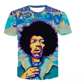 Трендовая футболка с принтом рок-певца 3D для взрослых, повседневная футболка в стиле панк, футболка с изображением короля электрогитары, хип-хопа, смешная, унисекс, с короткими рукавами, для детей S