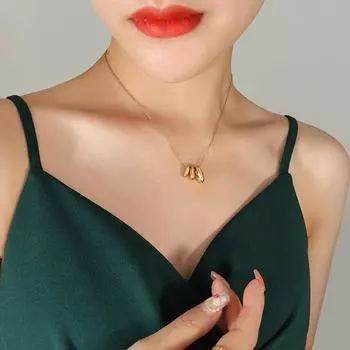 Трендовая индивидуальность, универсальное маленькое ожерелье с подвеской в виде золотой фасоли, нишевый дизайн, чувство моды, пригородная цепочка на ключицу, ювелирные изделия