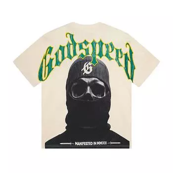 Трендовая летняя футболка Rock Street 2025 года в стиле ретро с принтом черепа в маске, свободная хлопковая футболка для пары S белый